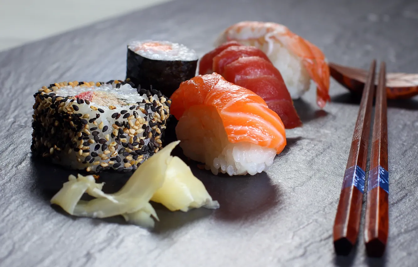 Фото обои еда, палочки, суши