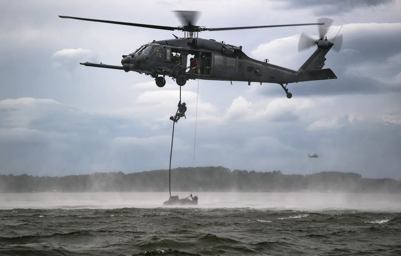 Фото обои United States Air Force, HH-60G Pave Hawk, Sikorsky Aircraft Corporation, Военно-воздушные силы США, Combat search …