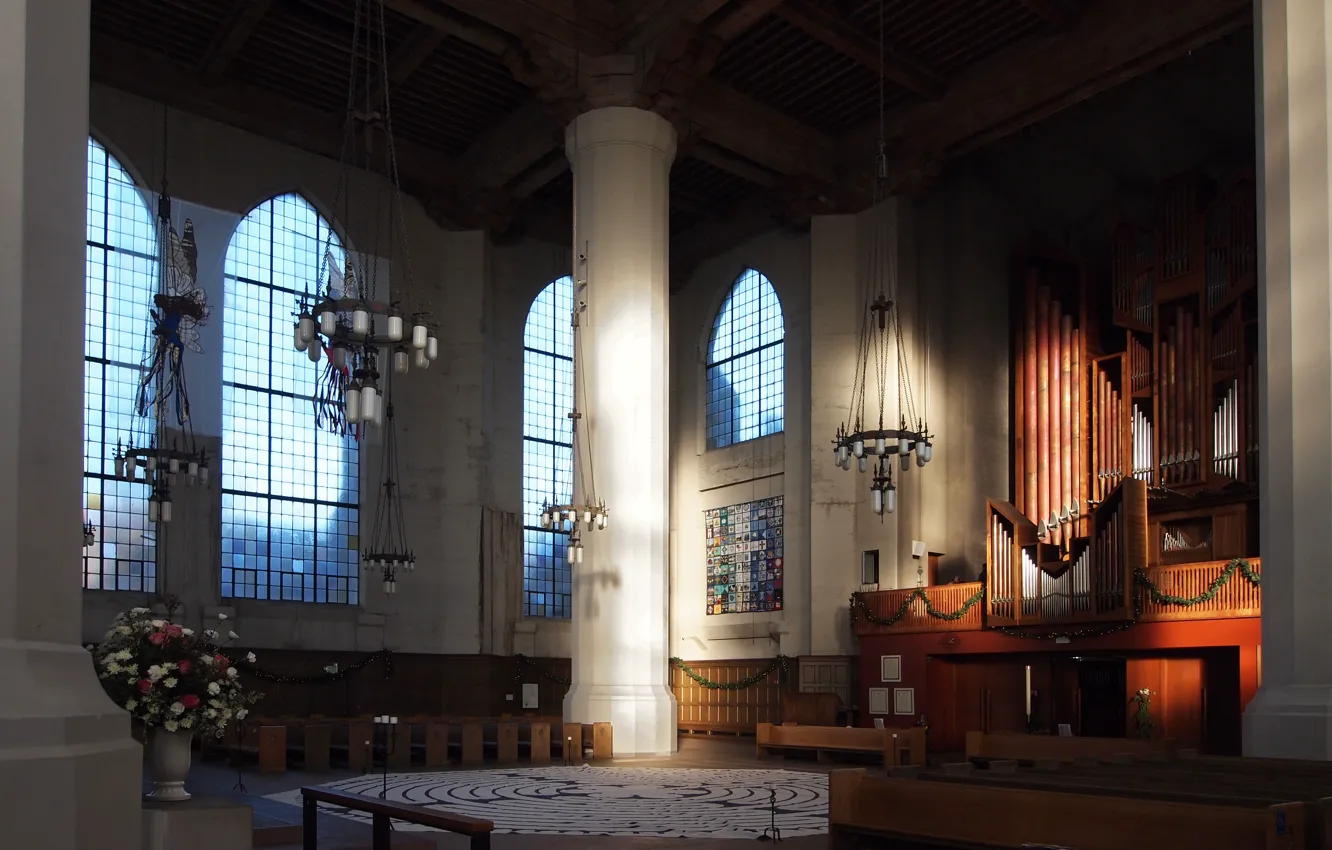 Фото обои дизайн, стиль, интерьер, собор, костел, катедрал, view with organ