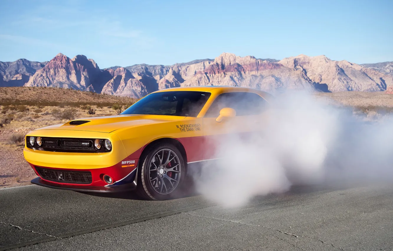 Фото обои дизайн, стиль, дым, Dodge Challenger