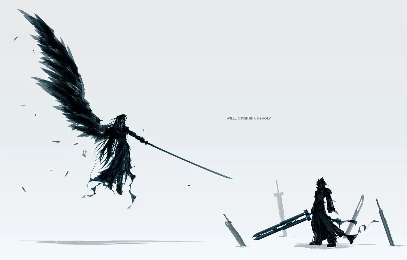 Фото обои мечи, final fantasy, sefiroth, клауд, сефирот