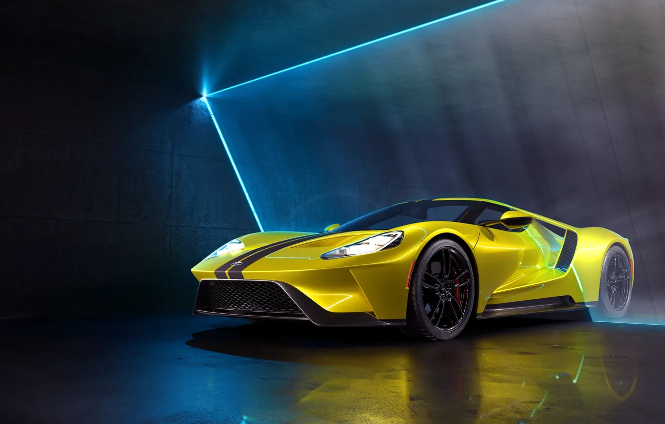 Фото обои рендеринг, Ford, суперкар, Ford GT, CGI, 2019, by Marc Shephard