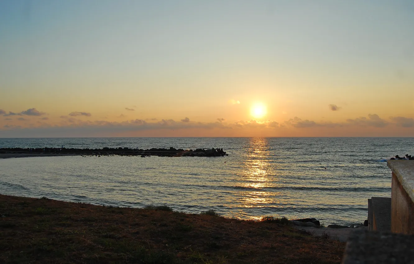 Фото обои sea, sunset, sun