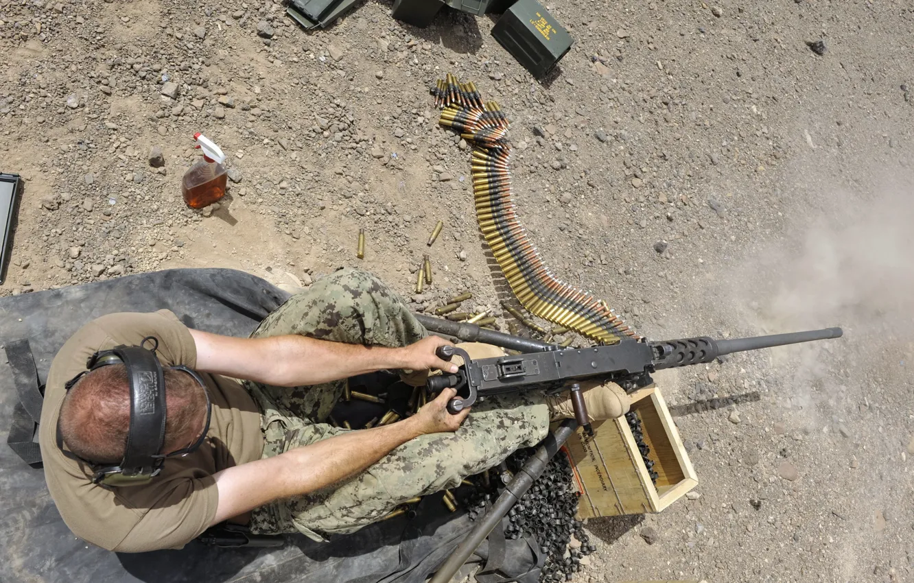 Фото обои оружие, солдат, M2 .50-caliber machine gun