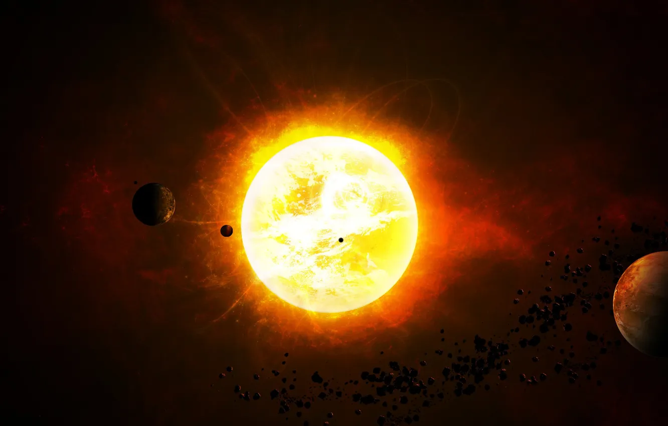 Фото обои звезда, планеты, астероиды, star sistem, the bitter end