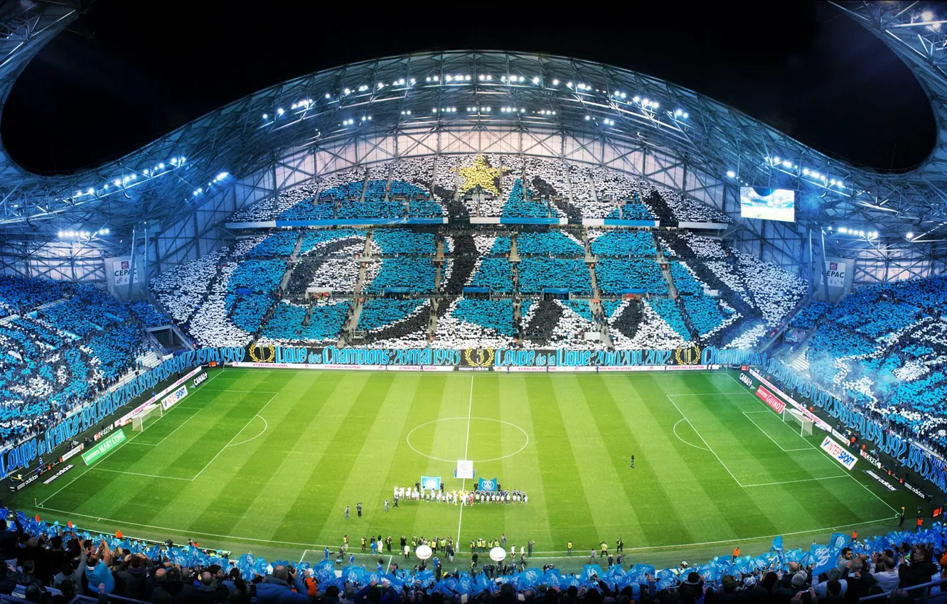 Фото обои Стадион, Олимпик Марсель, OLYMPIQUE DE MARSEILLE