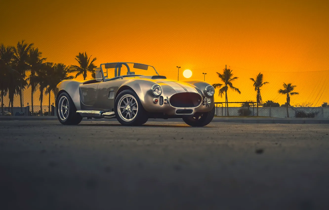 Фото обои Shelby, Car, Classic, Amazing, Front, Sunset, Cobra, Old
