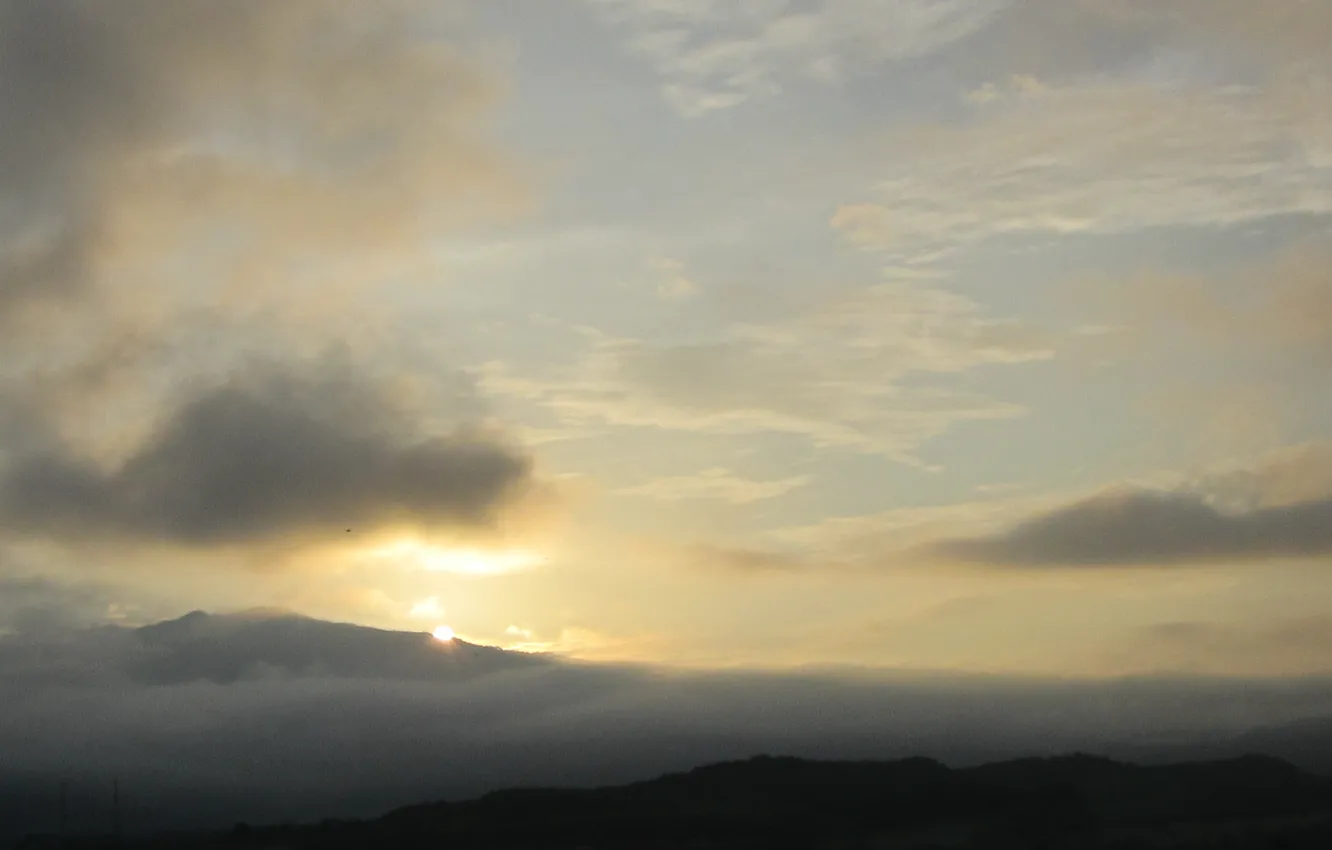 Фото обои mountains, sun rise, cloud - sky