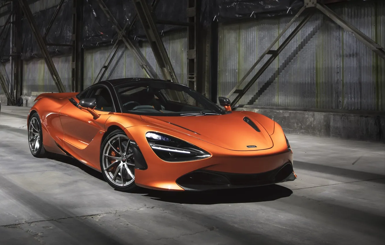 Фото обои темный, суперкар, McLaren 720S