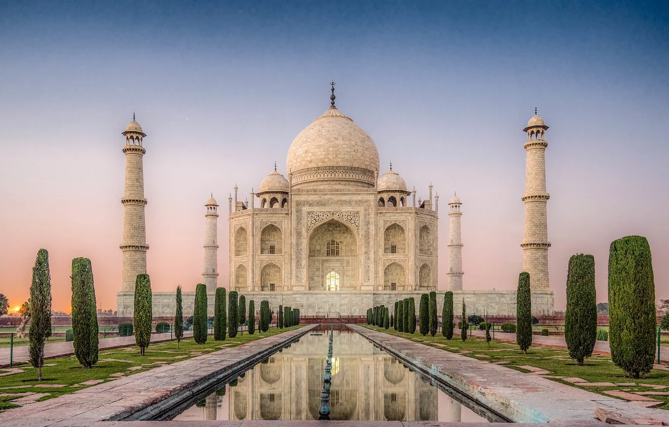 Фото обои замок, Индия, храм, Taj Mahal, Тадж Махал, India