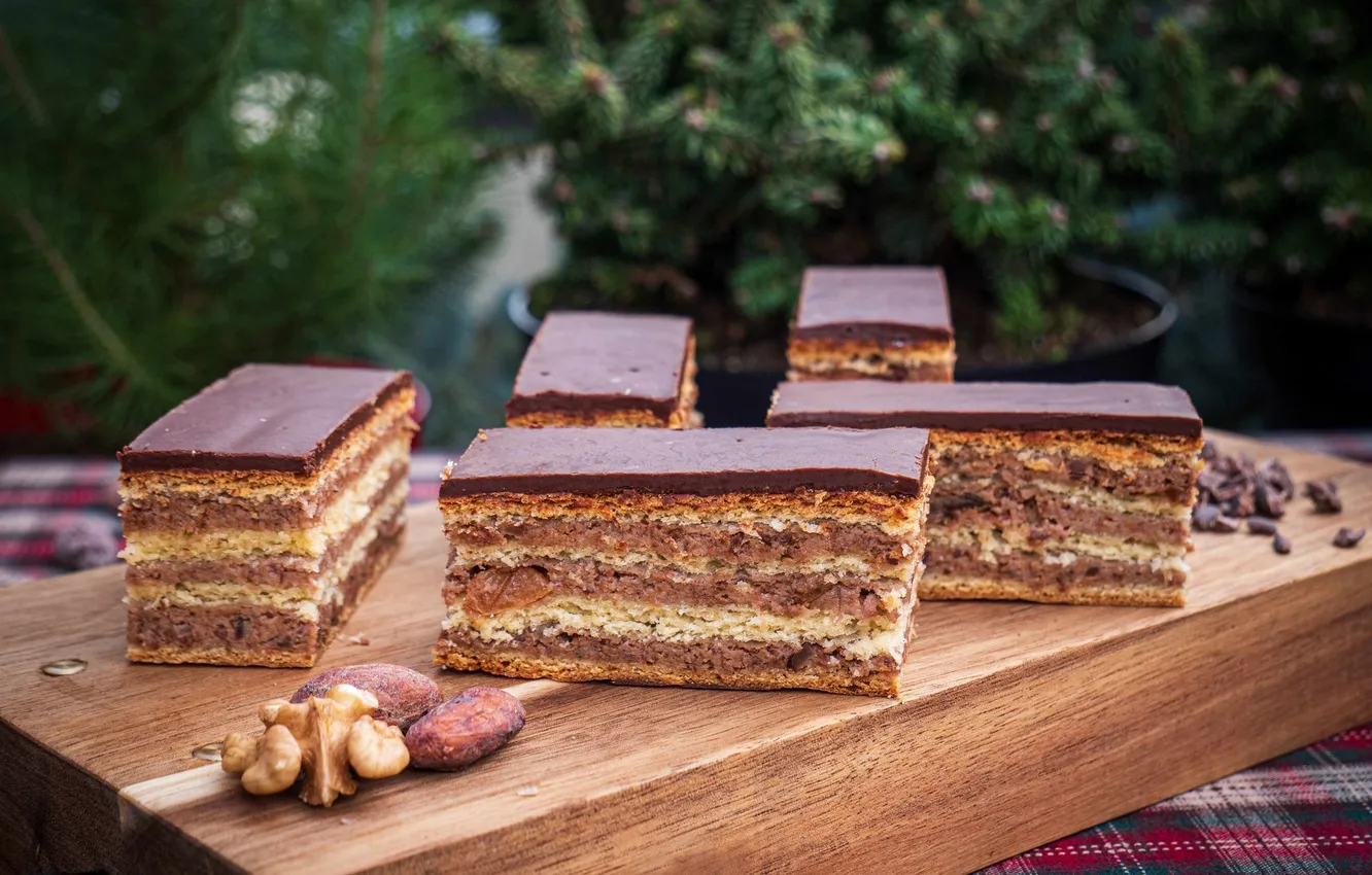 Фото обои chocolate, dessert, walnut