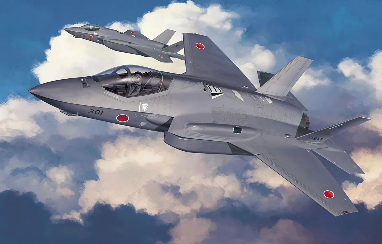 Фото обои f-35, art, airplane, aviation, jet