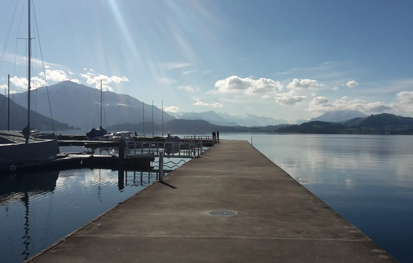 Фото обои Switzerland, mount Rigi, lake Zug