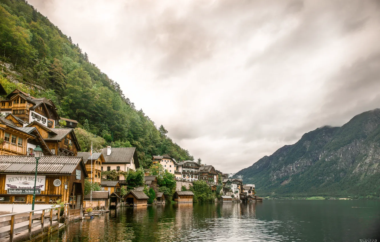 Фото обои Озеро, Австрия, Austria, Hallstatt, Lake