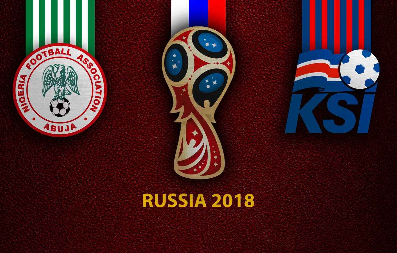 Фото обои wallpaper, sport, logo, football, FIFA World Cup, Russia 2018, Nigeria vs Iceland