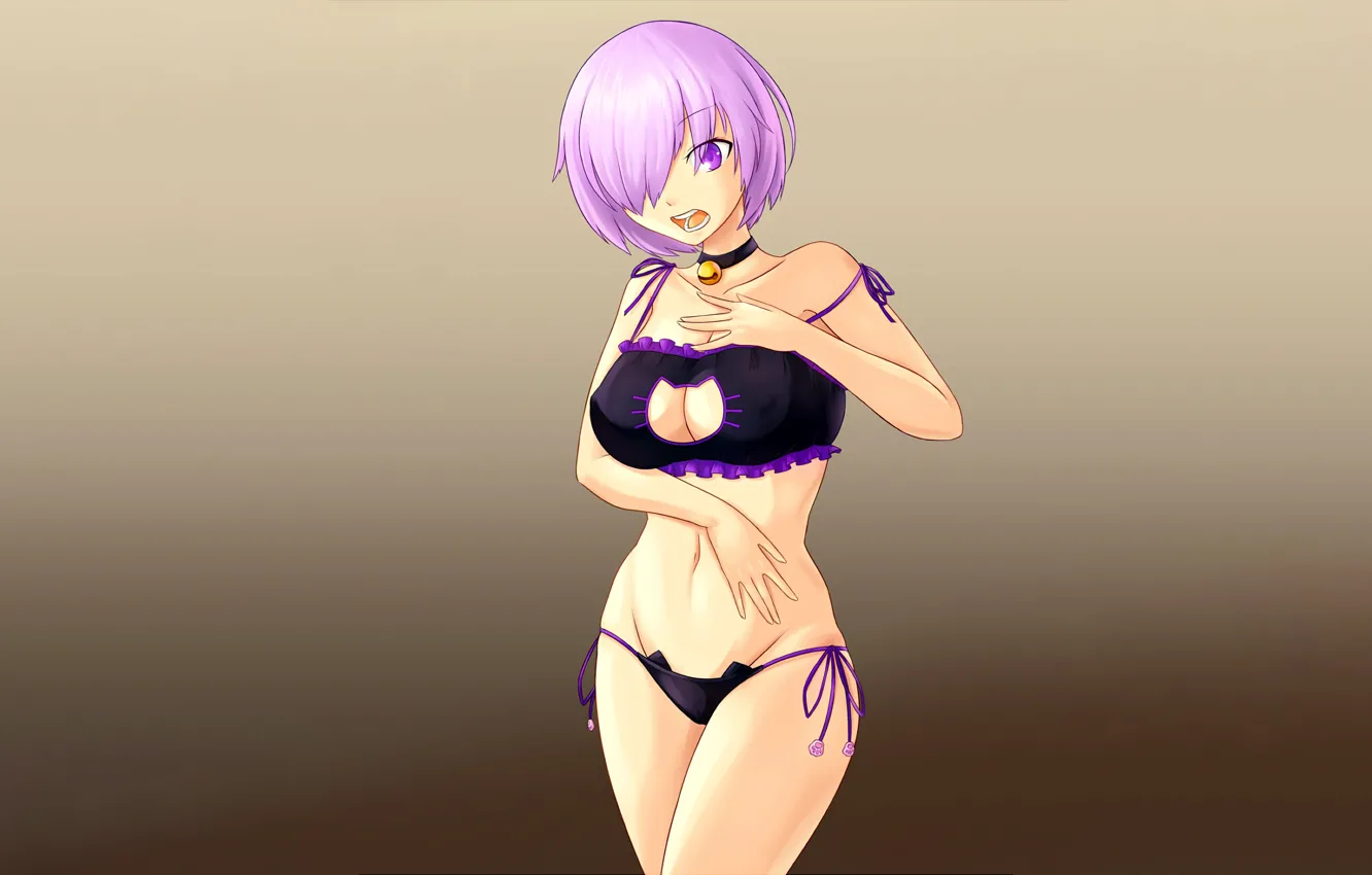Фото обои girl, sexy, lingerie, pantsu, bra, cleavage, panties, pink hair