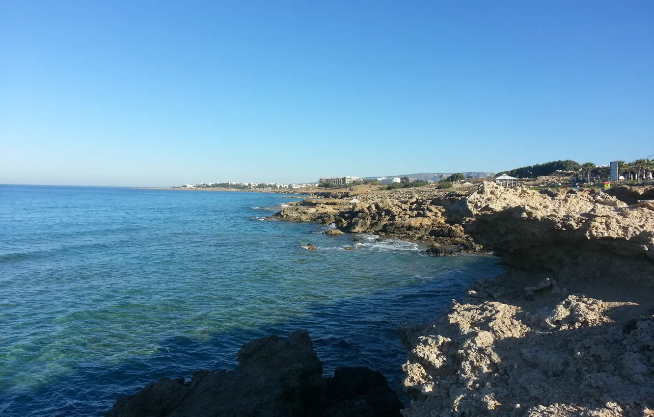 Фото обои Солнце, Море, Кипр, Cyprus, Пафос