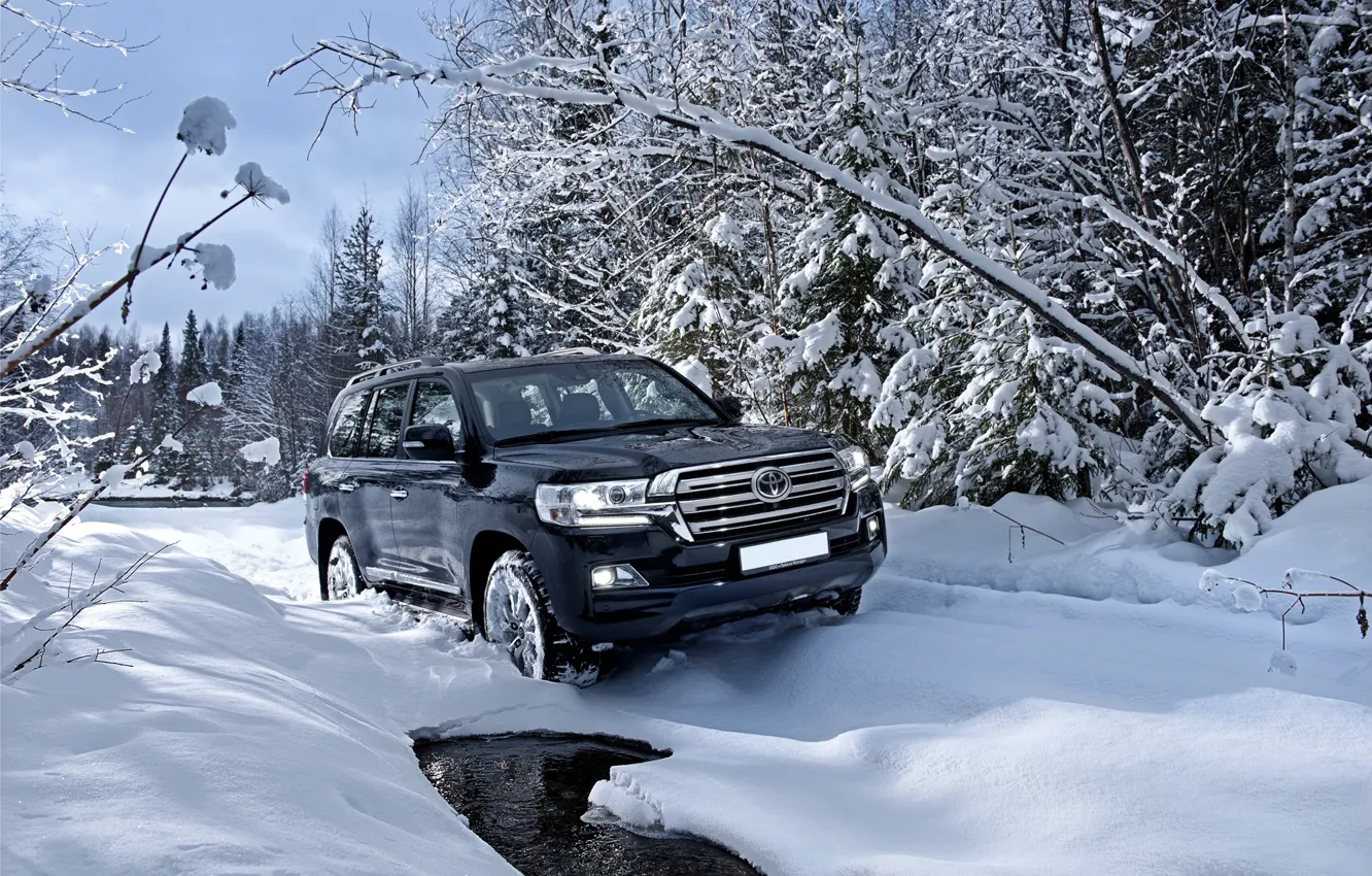 Фото обои Toyota, Russia, 200, снега, урала