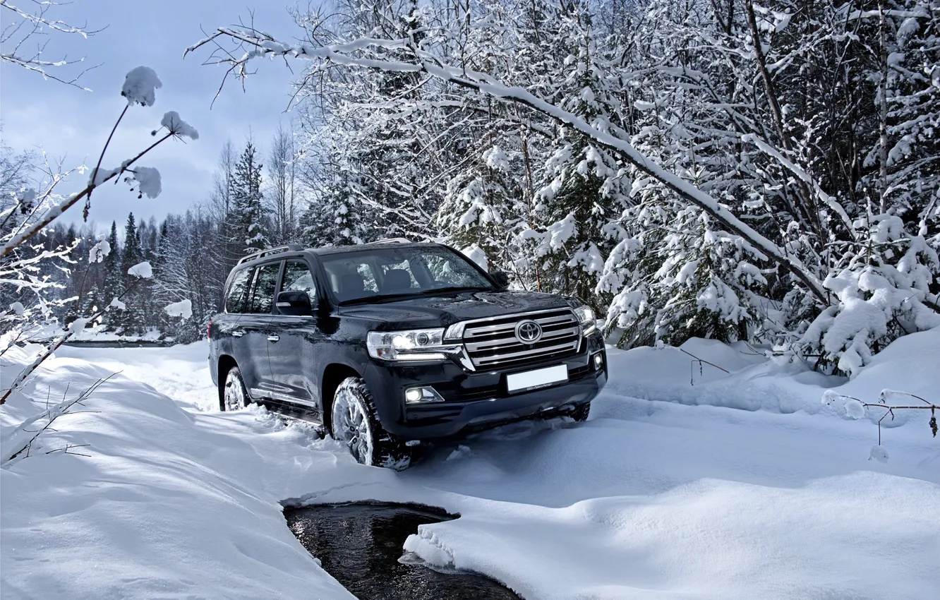 Фото обои снег, Toyota, Russia, 200, Урал