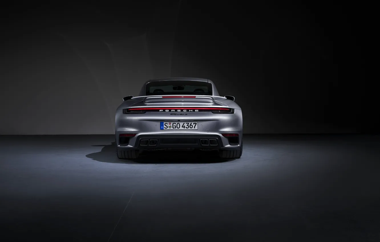 Фото обои 911, Porsche, вид сзади, Turbo S, 2020, 992