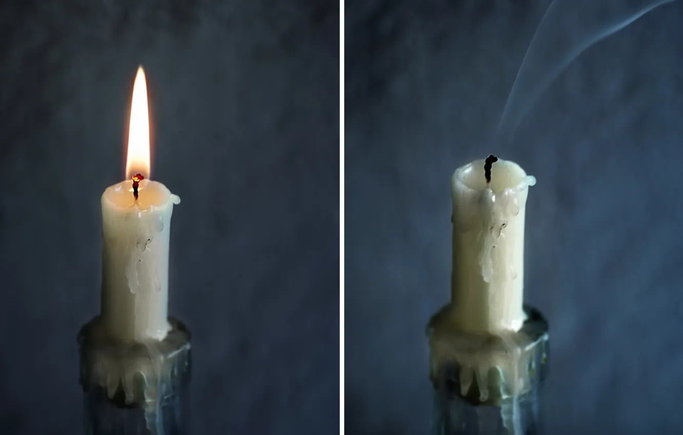 Фото обои fire, candle, candlestick, Whiff