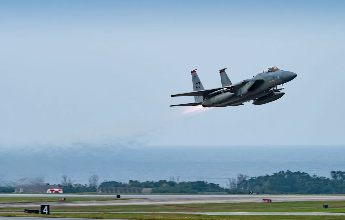 Фото обои ВВС США, McDonnell Douglas F-15 Eagle, четвёртого поколения, американский всепогодный истребитель