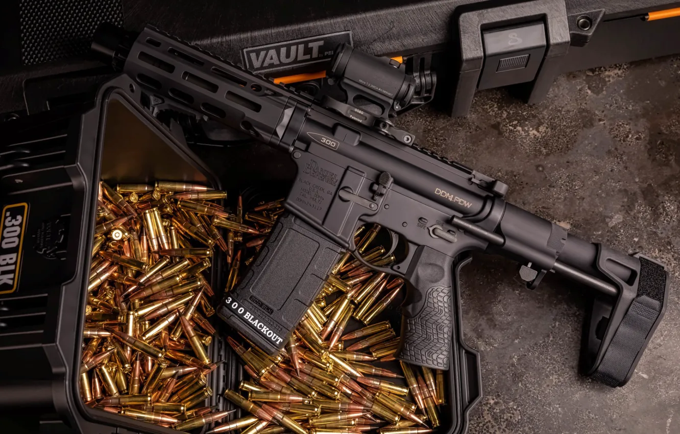 Фото обои оружие, винтовка, weapon, render, custom, ar-15, assault rifle, assault Rifle