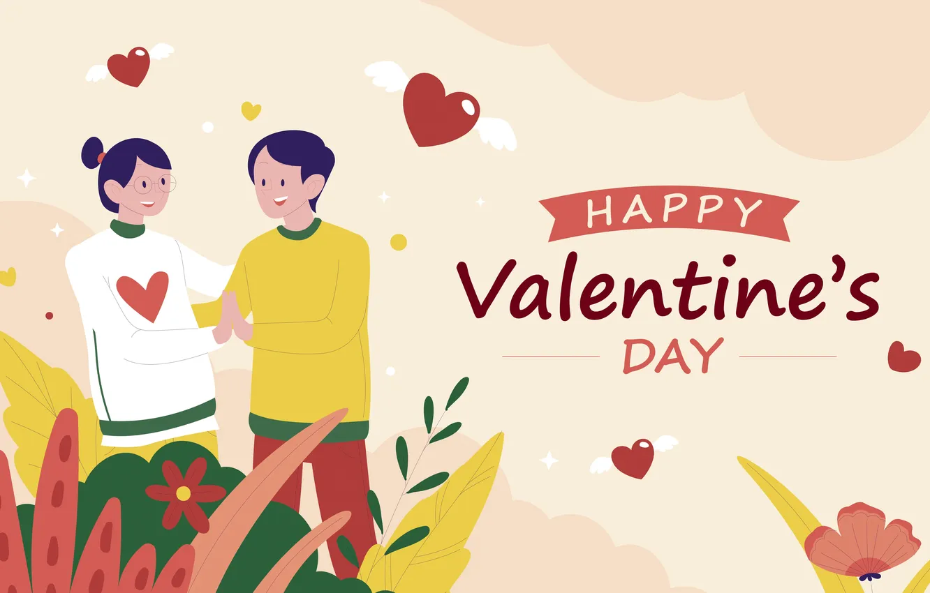 Фото обои Сердечки, влюбленные, Праздник, Holiday, Romantic, Valentines Day, 2025, День Святого Валентина
