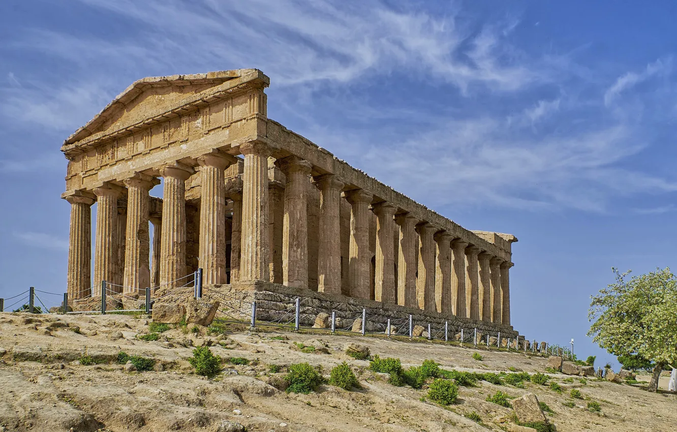 Фото обои здание, Греция, руины, колоны