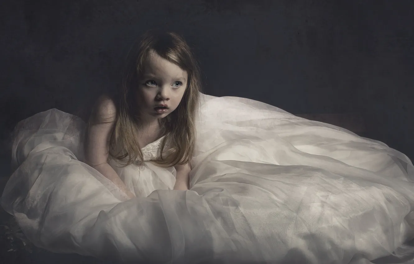 Фото обои платье, девочка, little girl, big dress
