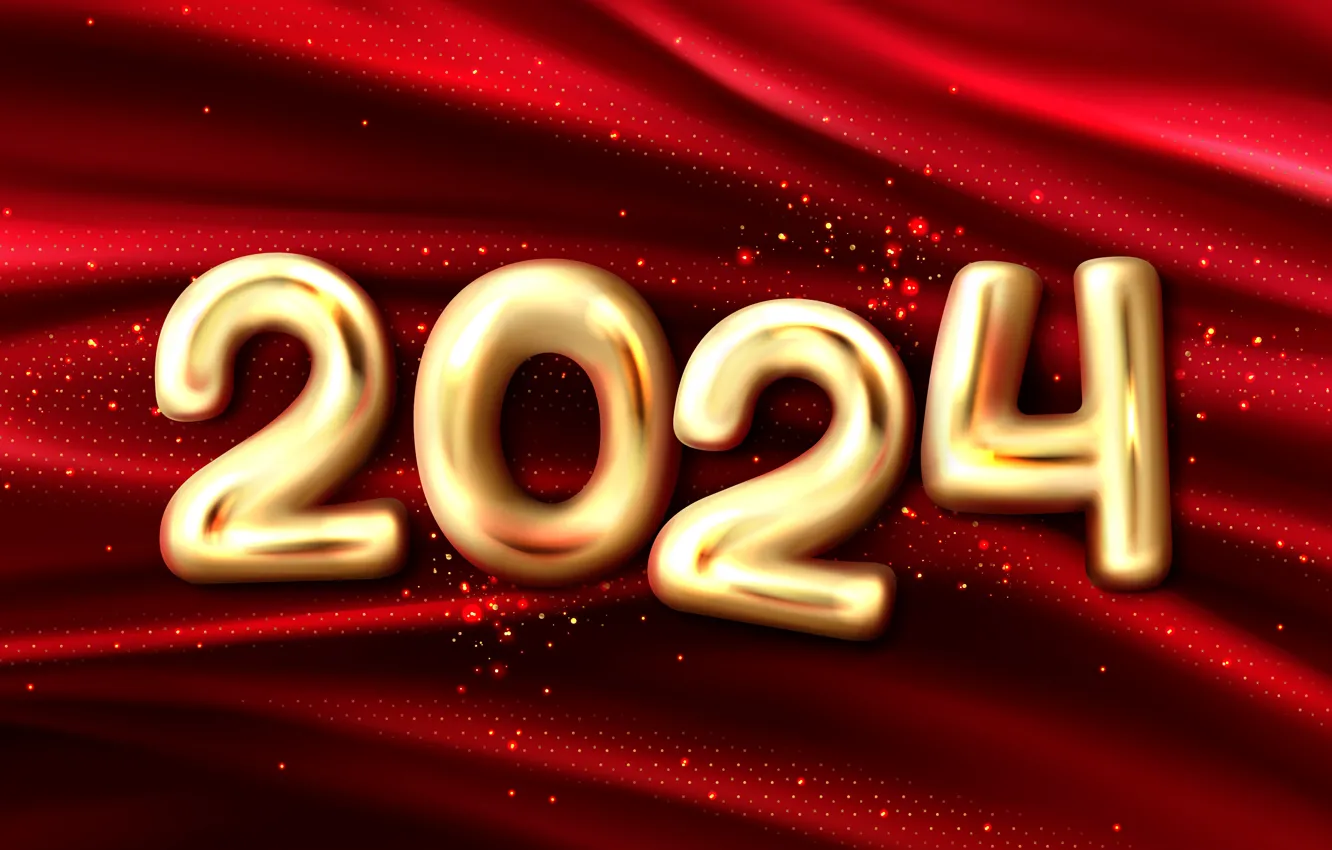 Фото обои цифры, Новый год, дата, композиция, 2024, Новый 2024 год