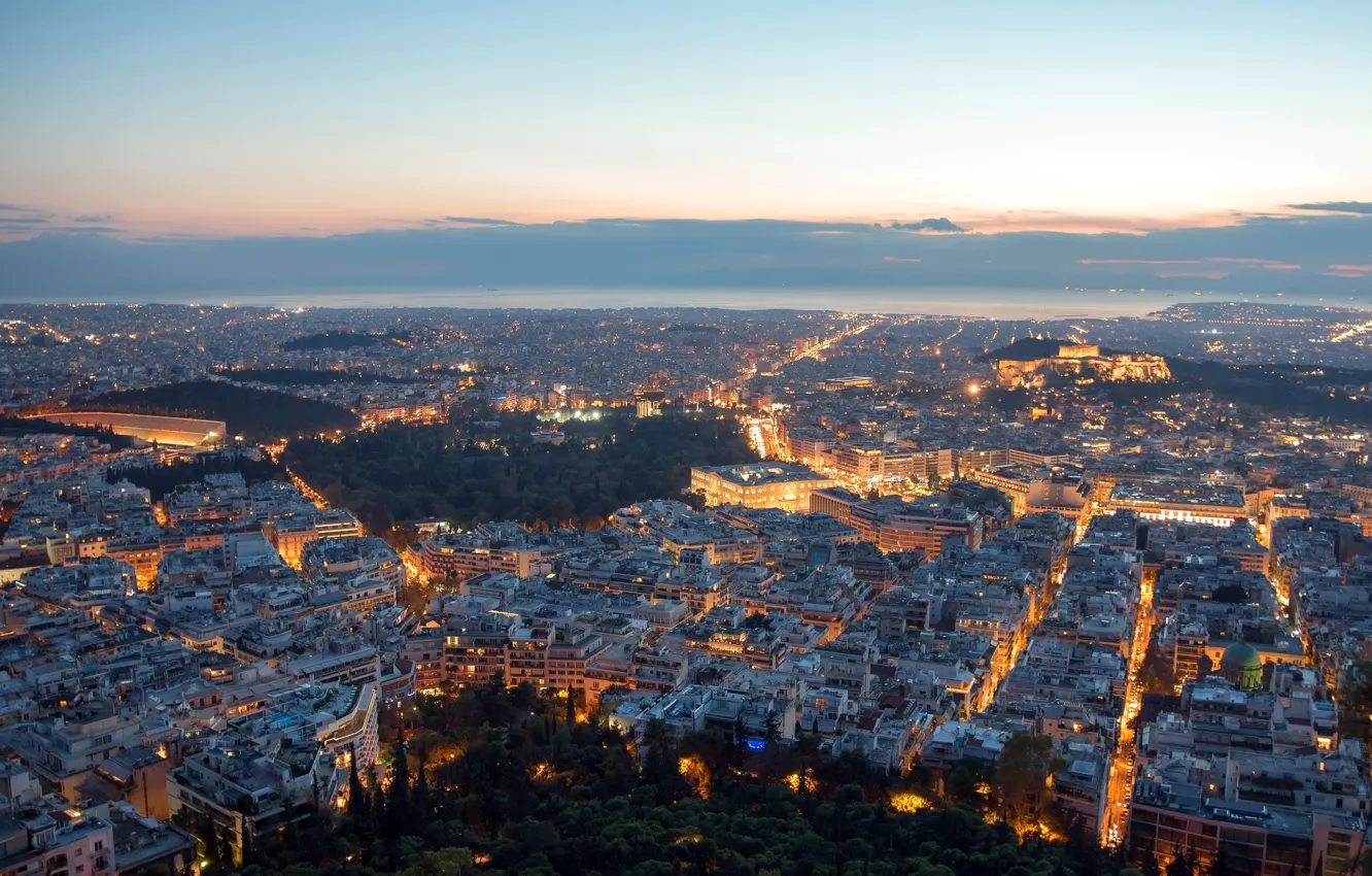 Фото обои greece, blue hour, Athens