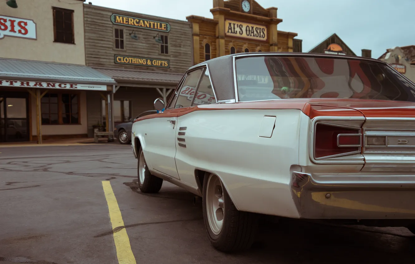 Фото обои Dodge, USA, United States, vintage, stores, parking, antique, America