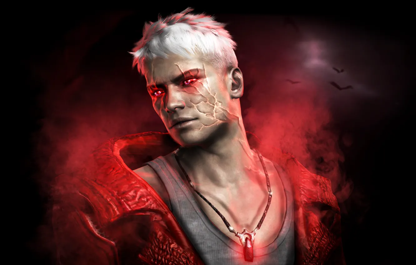 Фото обои игра, белые волосы, devil may cry, dmc