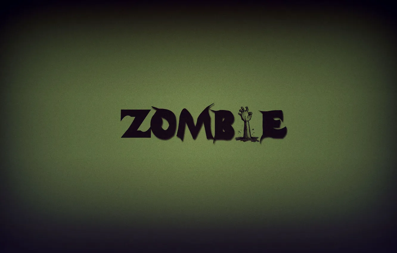 Фото обои зеленый, надпись, рука, зомби, zombie