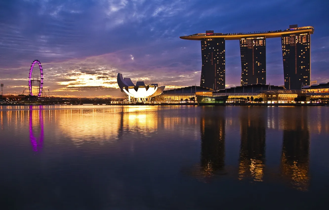 Фото обои восход, Сингапур, Sunrise, Singapore, River