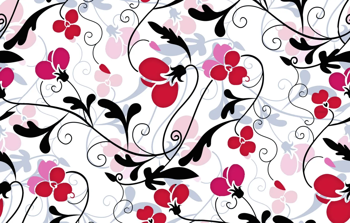 Фото обои цветы, фон, design, pattern, floral
