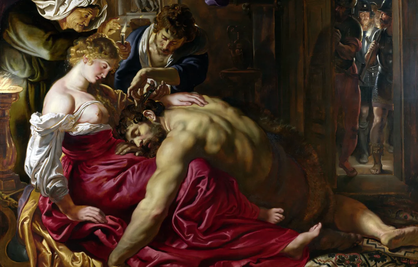 Фото обои картина, Питер Пауль Рубенс, мифология, Pieter Paul Rubens, Самсон и Далила