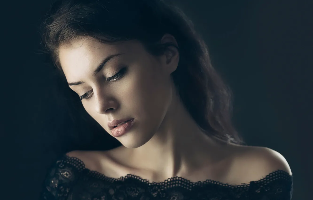 Фото обои портрет, girl, великолепная, таинственная, Gorgeous mysterious brunette