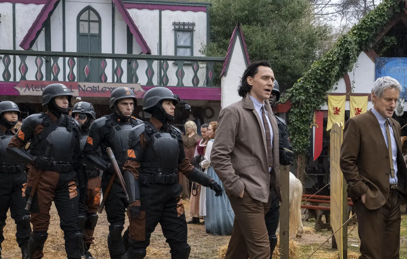 Фото обои Mobius, Loki, Tom Hiddleston, Owen Wilson, Marvel Studios