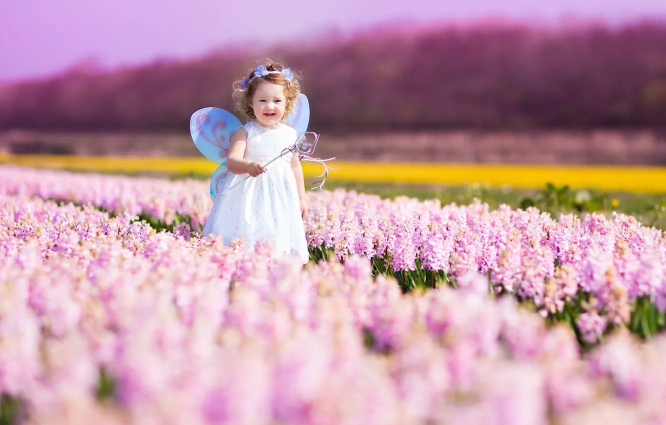 Фото обои цветы, природа, ребенок, весна, nature, flowers, spring, child