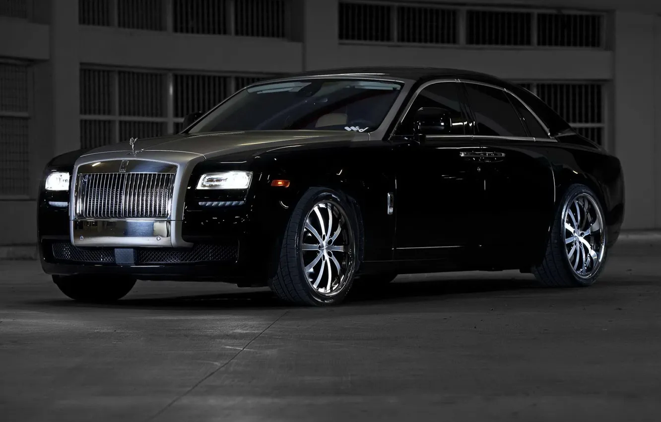 Фото обои чёрный, Rolls-Royce, Ghost, black, ролс ройс, гост