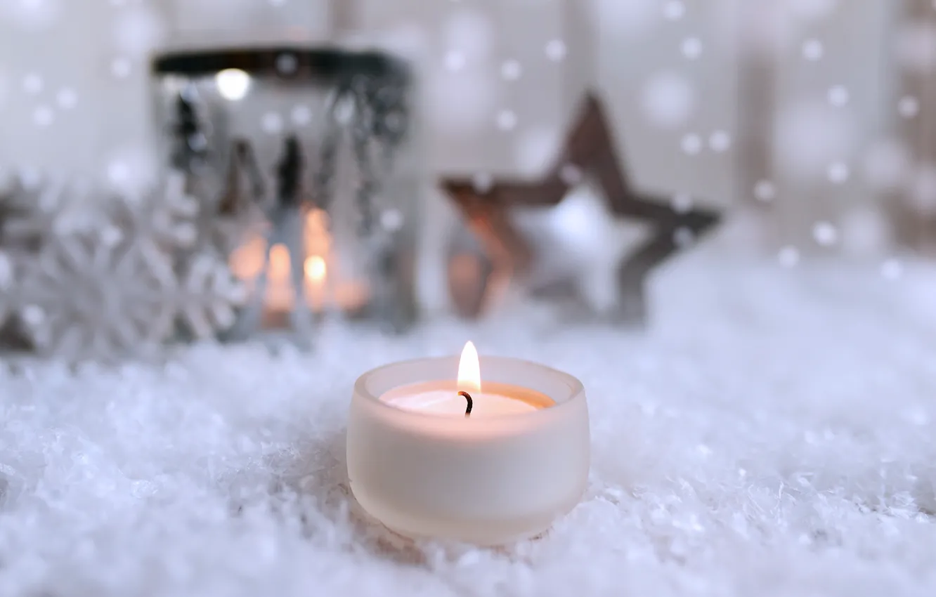 Фото обои зима, свеча, Рождество, Новый год, New Year