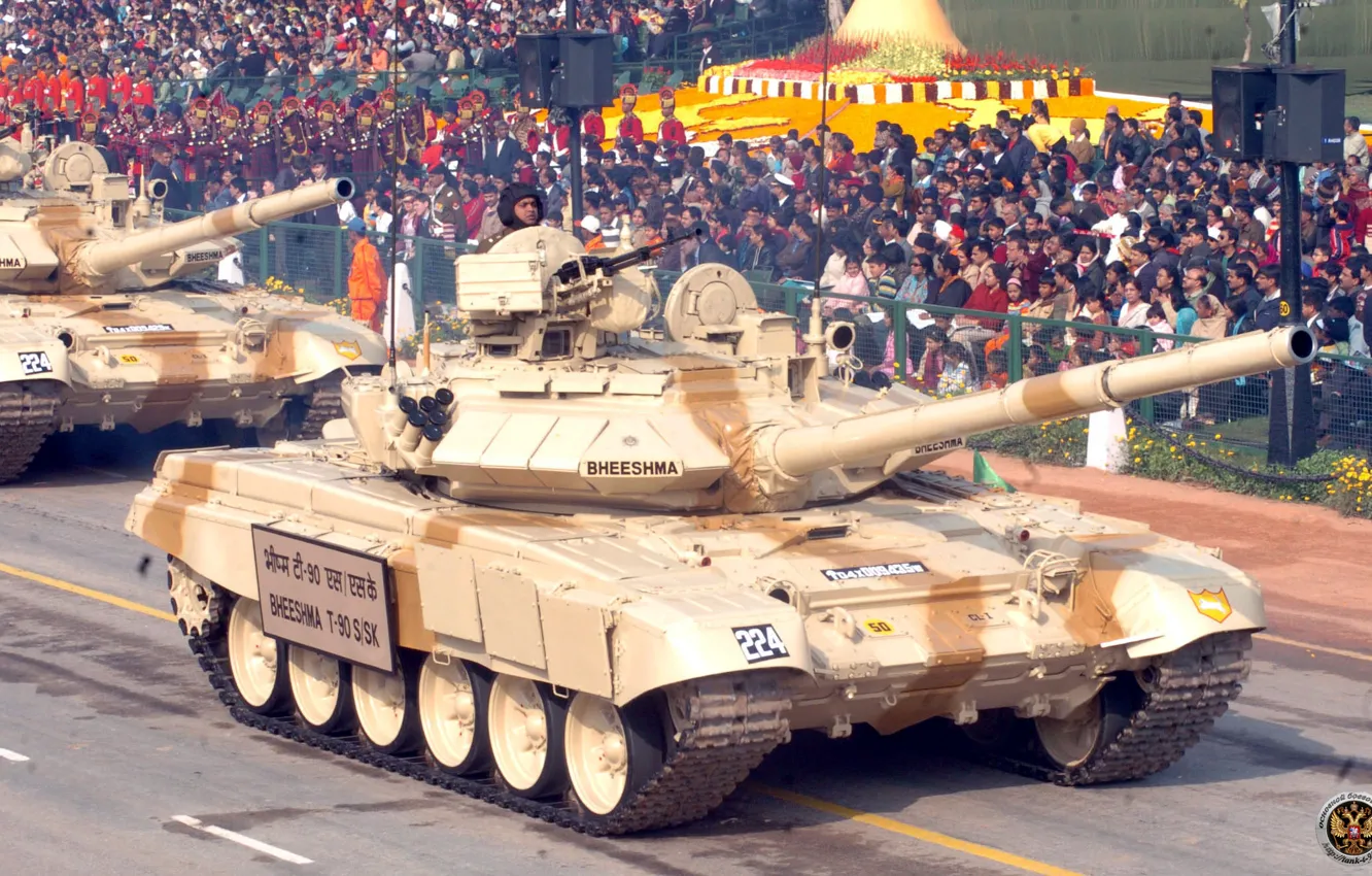 Фото обои Танк, Т-90, ВС Индии
