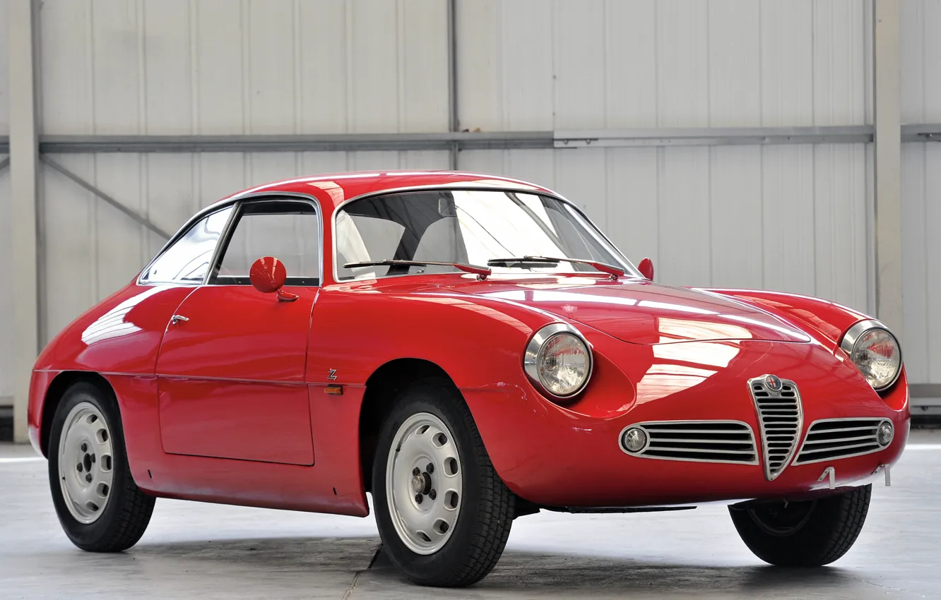 Фото обои красота, классика, Альфа Ромео, спортивный автомобиль, Alfa Romeo Giulietta SZ del 1960