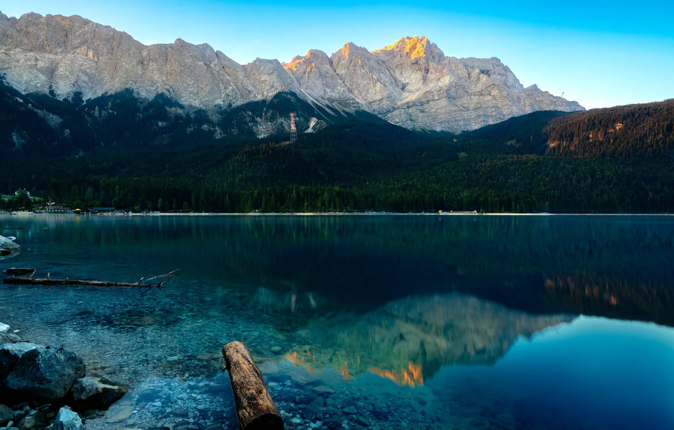 Фото обои Germany, Mountain, Snow, Grainau, Glacial Lake