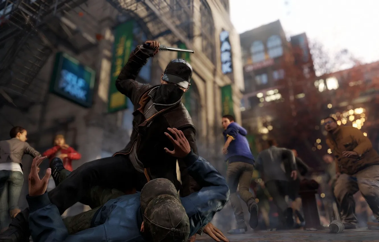 Фото обои game, Chicago, action, Watch Dogs, Aiden Pearce
