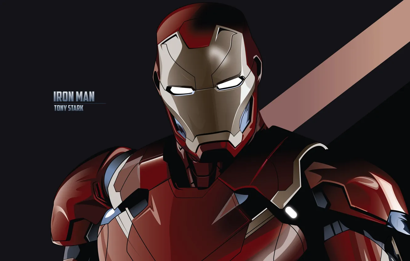 Фото обои надпись, арт, костюм, черный фон, Железный человек, Iron Man, комикс, MARVEL