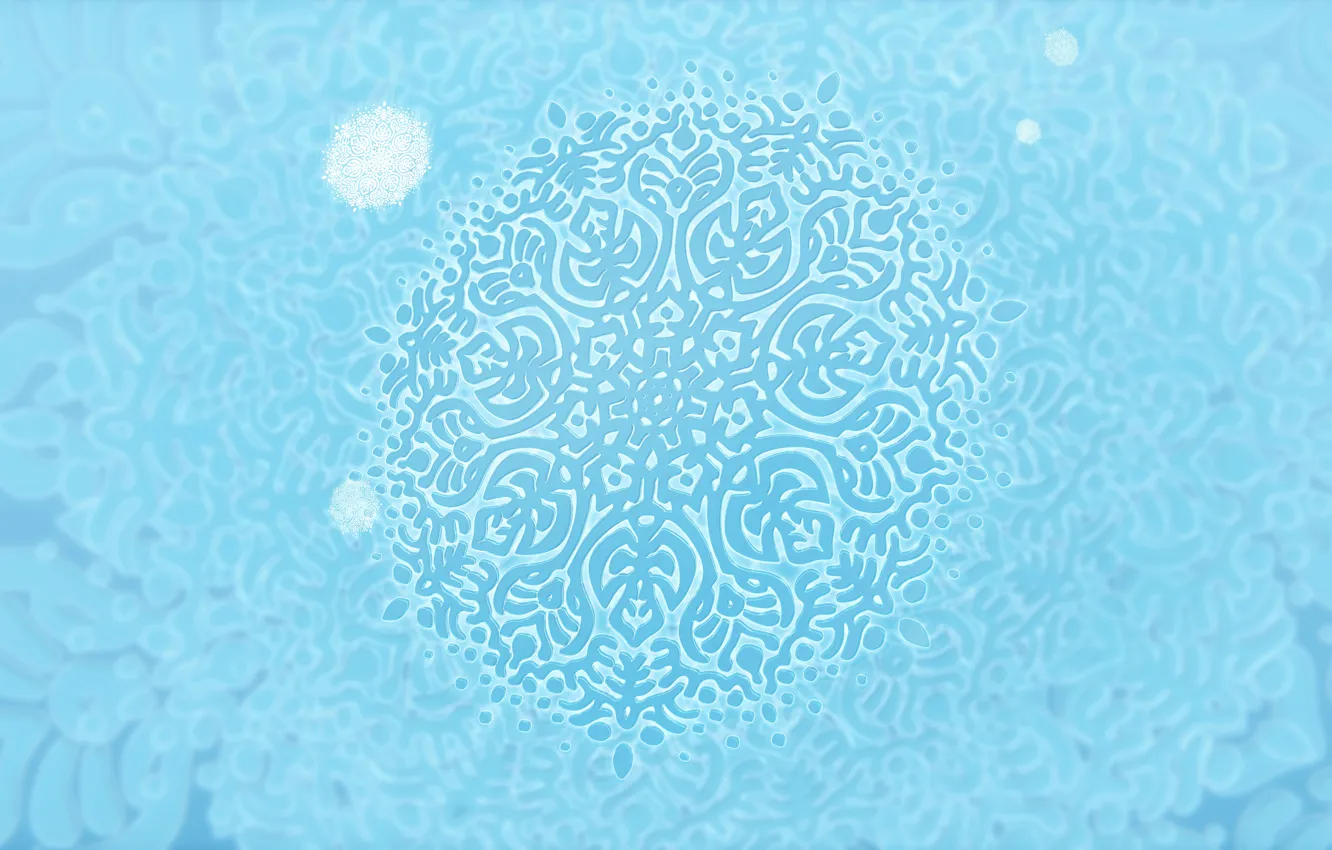 Фото обои pattern, snow, abstraction, snowflakes, blender3d, blenderrender, 3dartwork, vectorart