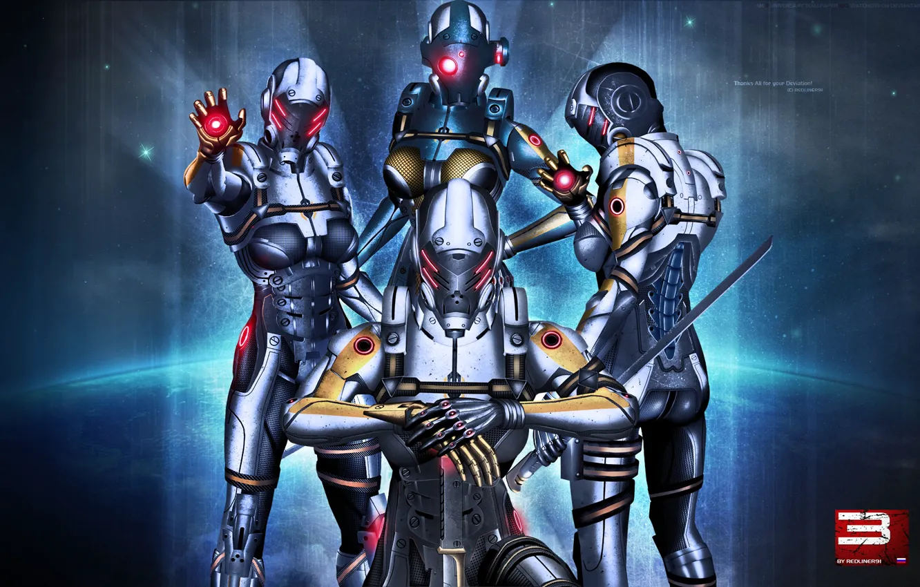 Фото обои mass effect, фантом, цербер